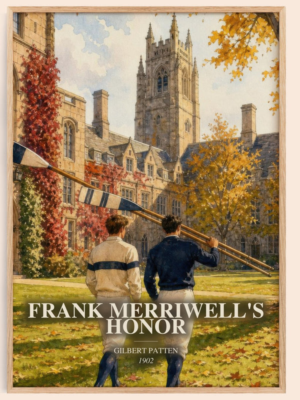 Frank Merriwell'S Honor watercolour book poster by Gilbert Patten – framed literary art print