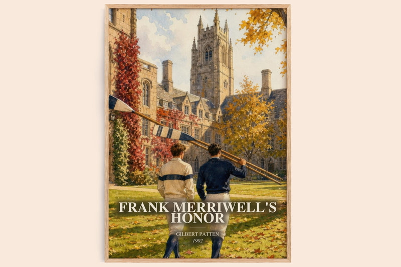 Frank Merriwell'S Honor watercolour book poster by Gilbert Patten – framed literary art print