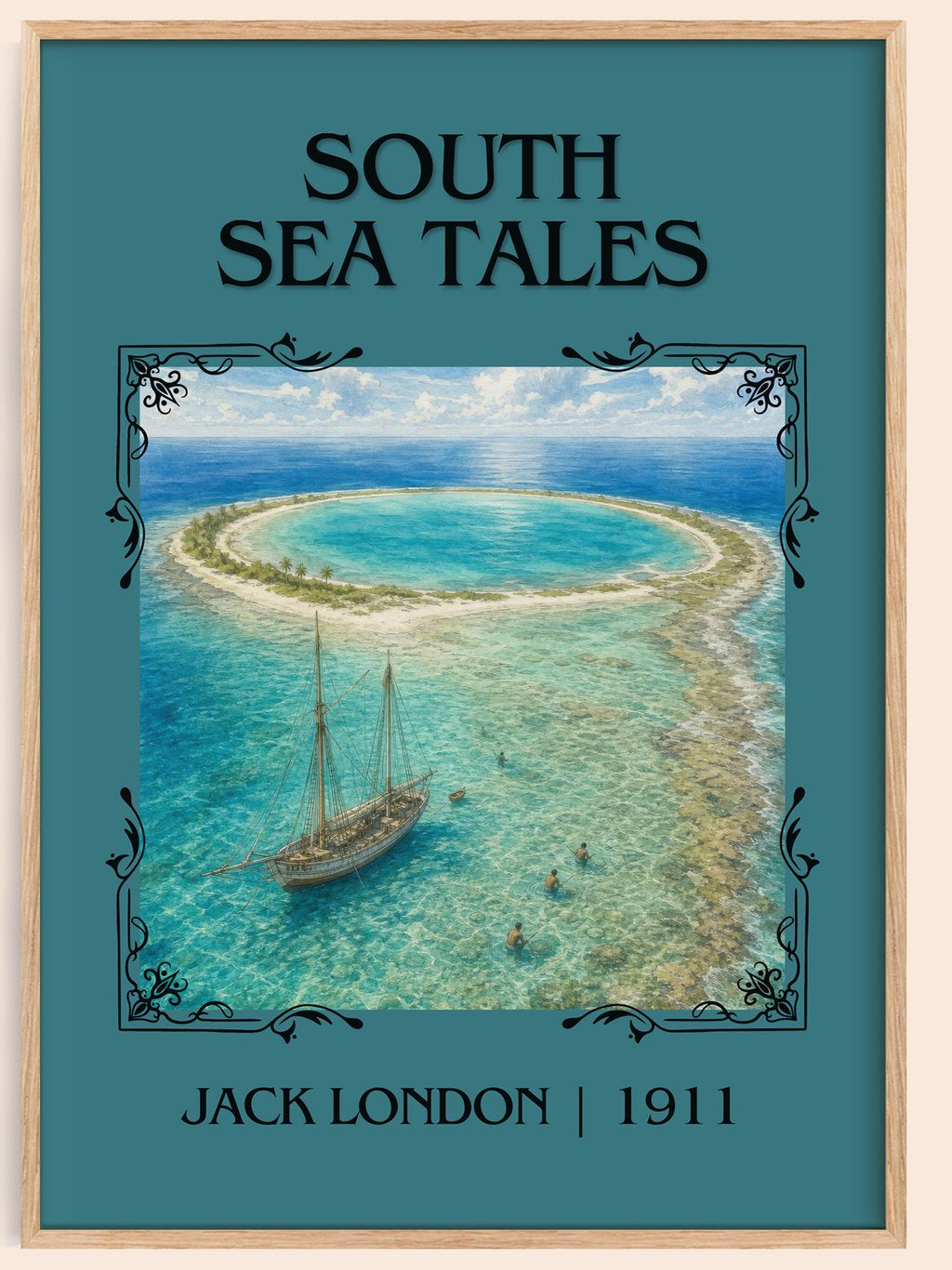 South Sea Tales Classic Book Art Print by Jack London – book poster