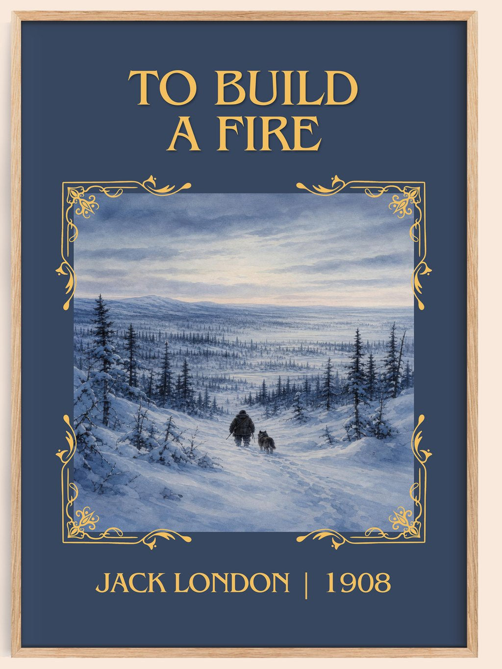 To Build A Fire Classic Book Art Print by Jack London – book poster