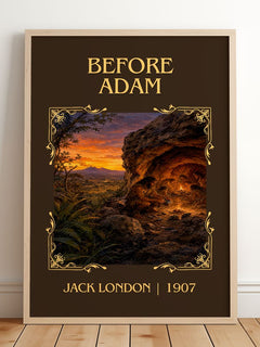 Before Adam Classic Book Art Print by Jack London – framed print leaning on a wooden floor
