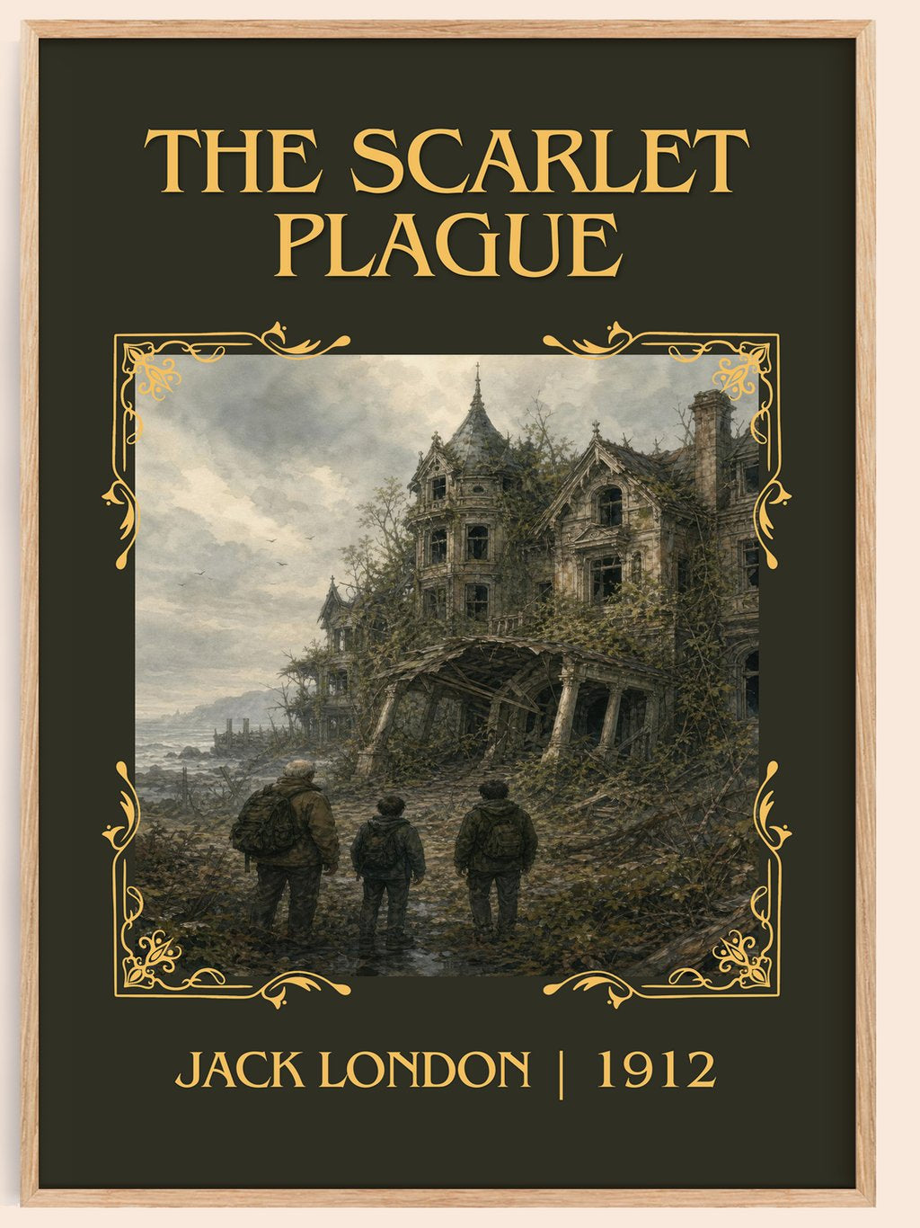 The Scarlet Plague Classic Book Art Print by Jack London – book poster