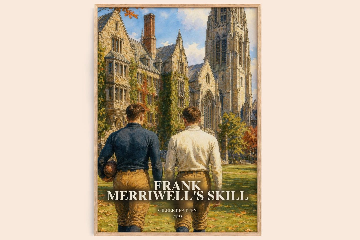 Frank Merriwell'S Skill watercolour book poster by Gilbert Patten – framed literary art print