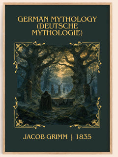German Mythology (Deutsche Mythologie) Classic Book Art Print by Jacob Grimm – book poster