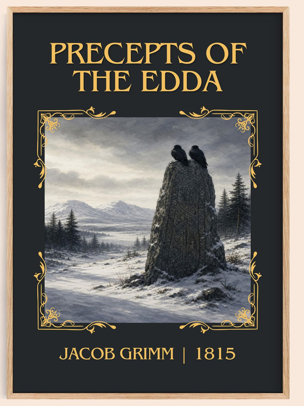 Precepts Of The Edda Classic Book Art Print by Jacob Grimm – book poster