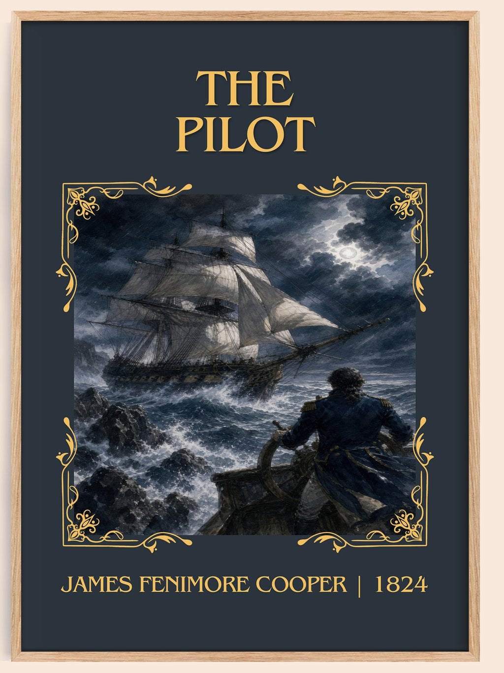 The Pilot Classic Book Art Print by James Fenimore Cooper – book poster