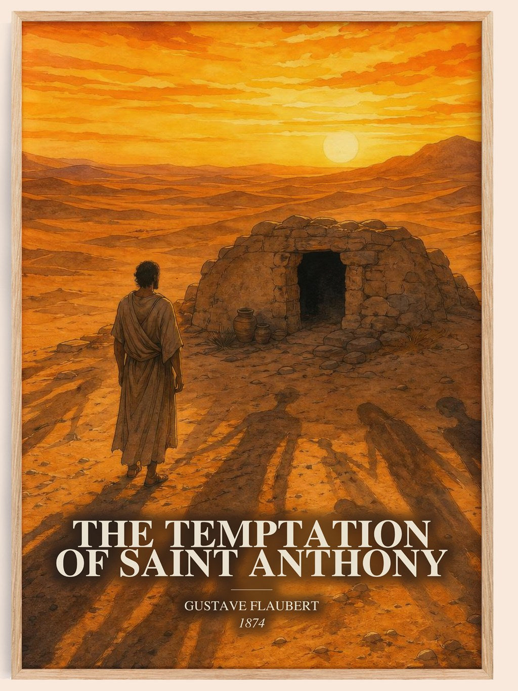 The Temptation Of Saint Anthony watercolour book poster by Gustave Flaubert – framed literary art print