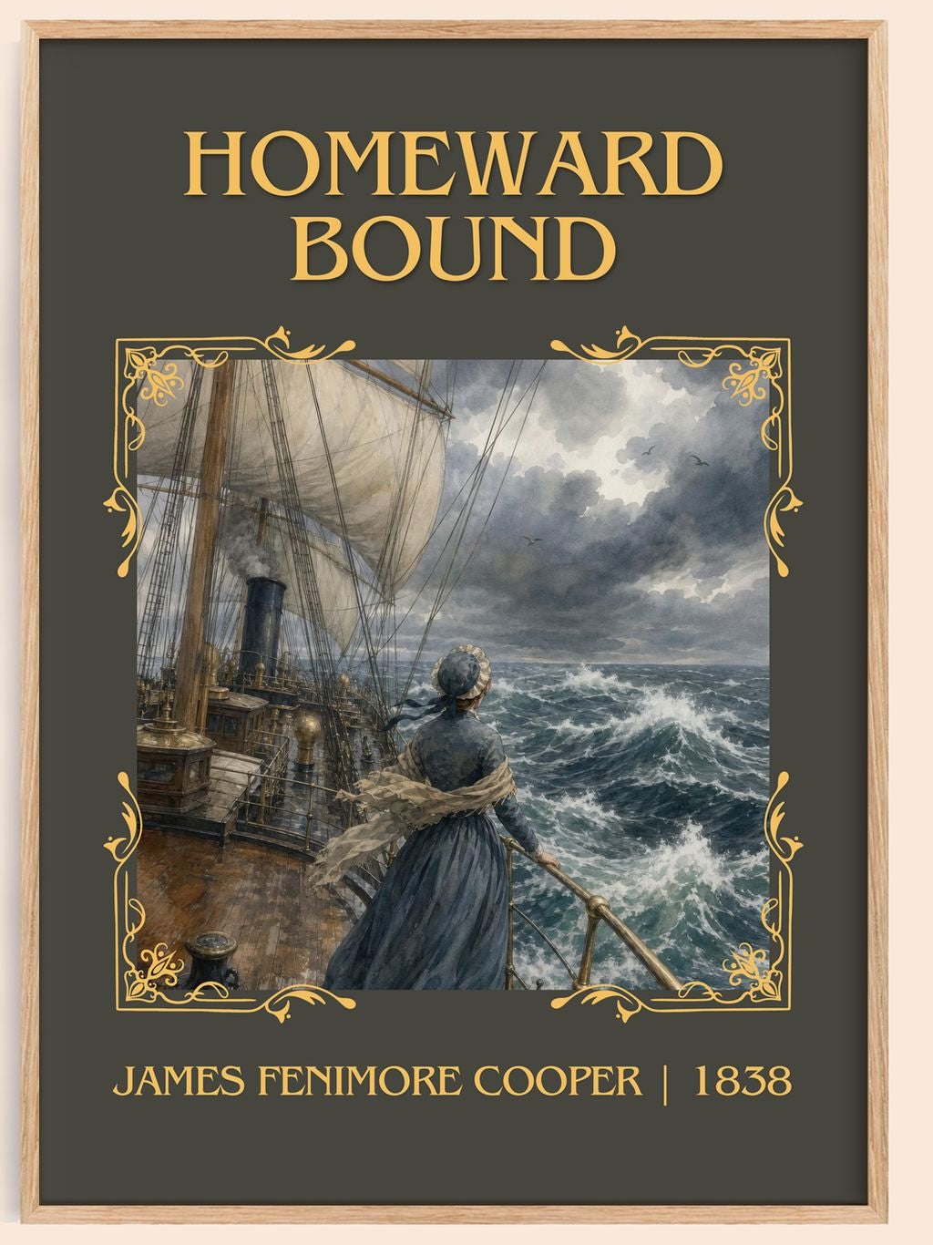 Homeward Bound Classic Book Art Print by James Fenimore Cooper – book poster