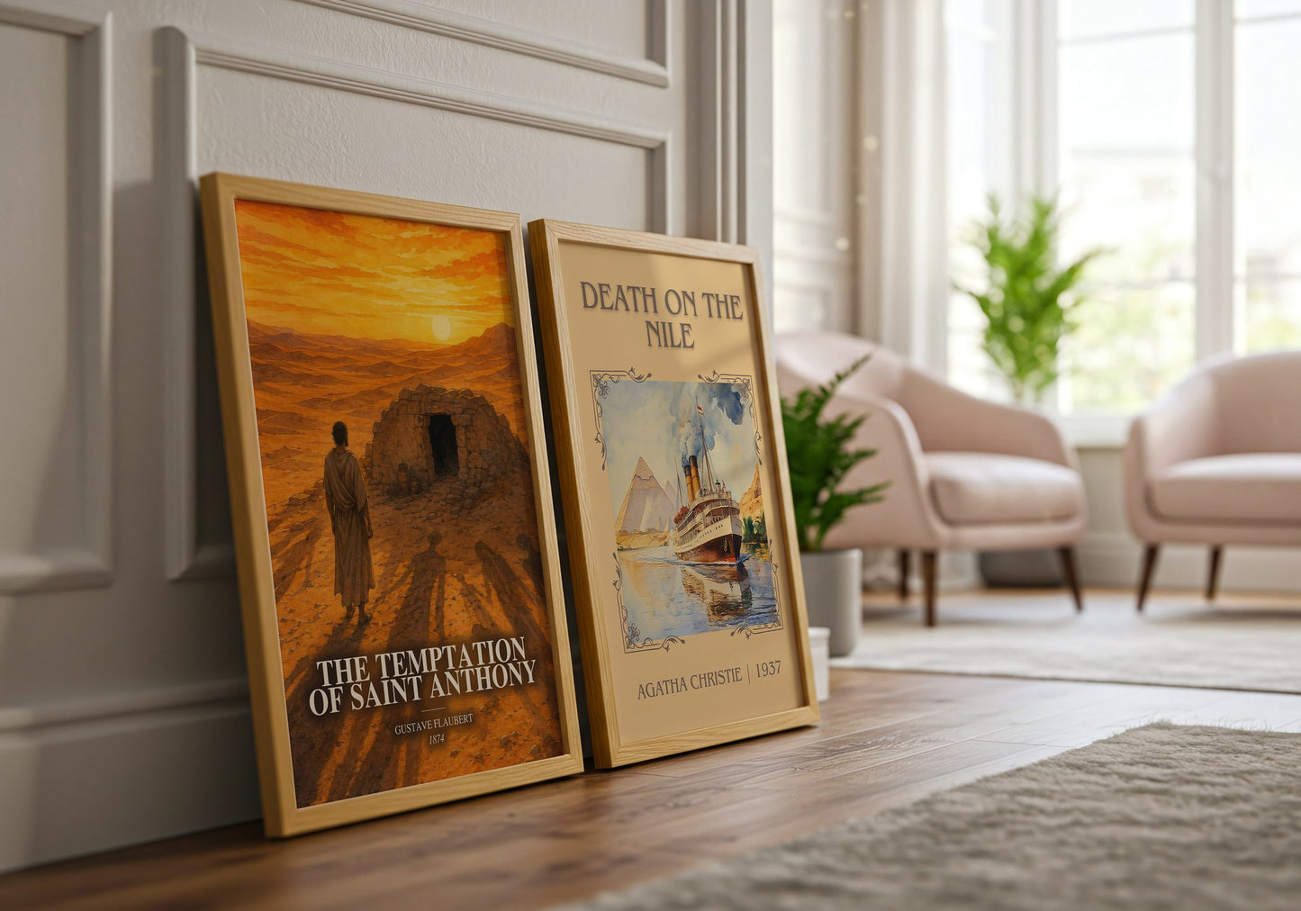 The Temptation Of Saint Anthony watercolour print framed by window – literary home decor