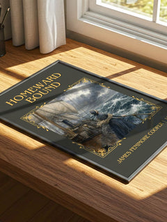 Homeward Bound Classic Book Art Print by James Fenimore Cooper – print on a sunlit desk