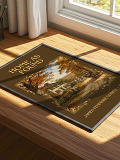 Home As Found Classic Book Art Print by James Fenimore Cooper – print on a sunlit desk