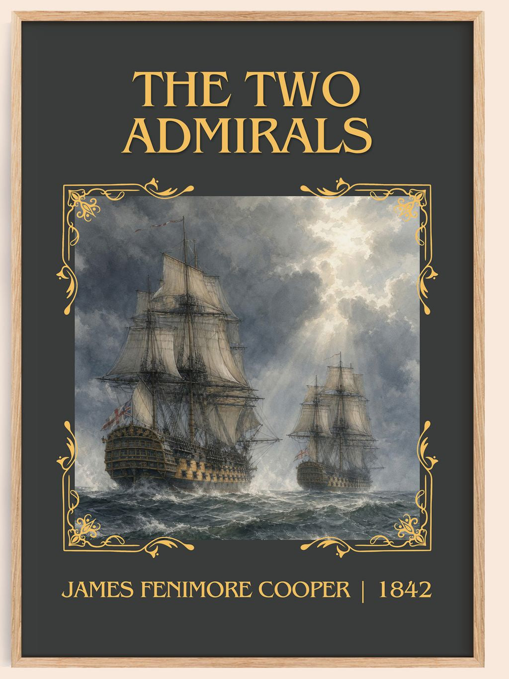 The Two Admirals Classic Book Art Print by James Fenimore Cooper – book poster