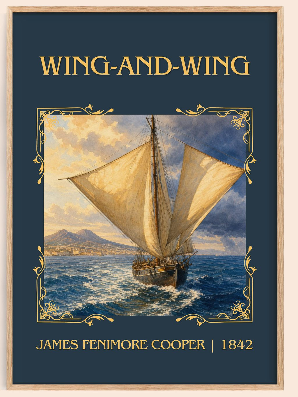 Wing-And-Wing Classic Book Art Print by James Fenimore Cooper – book poster