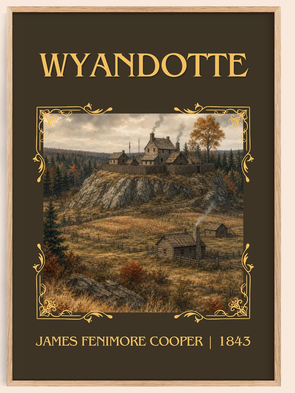 Wyandotté Classic Book Art Print by James Fenimore Cooper – book poster