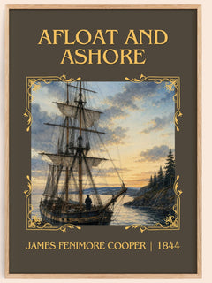 Afloat And Ashore Classic Book Art Print by James Fenimore Cooper – book poster