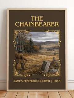 The Chainbearer Classic Book Art Print by James Fenimore Cooper – framed print leaning on a wooden floor