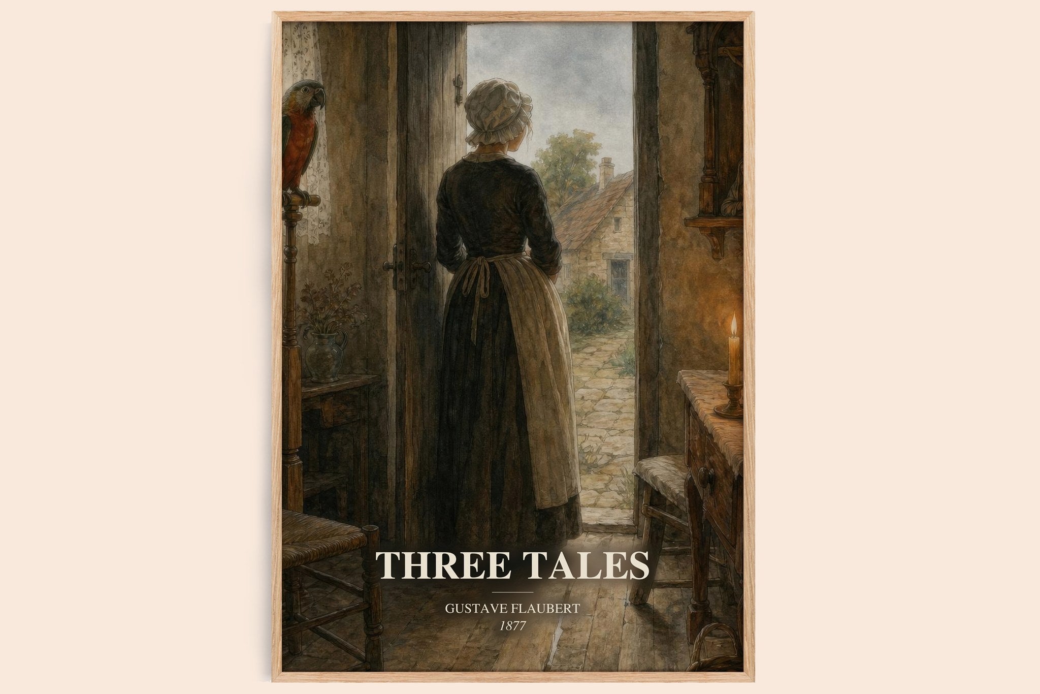 Three Tales Book Watercolour Illustration by Gustave Flaubert