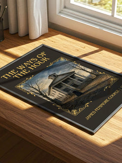 The Ways Of The Hour Classic Book Art Print by James Fenimore Cooper – print on a sunlit desk
