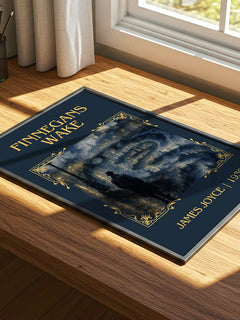 Finnegans Wake Classic Book Art Print by James Joyce – print on a sunlit desk