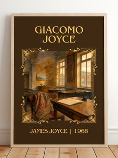 Giacomo Joyce Classic Book Art Print by James Joyce – framed print leaning on a wooden floor