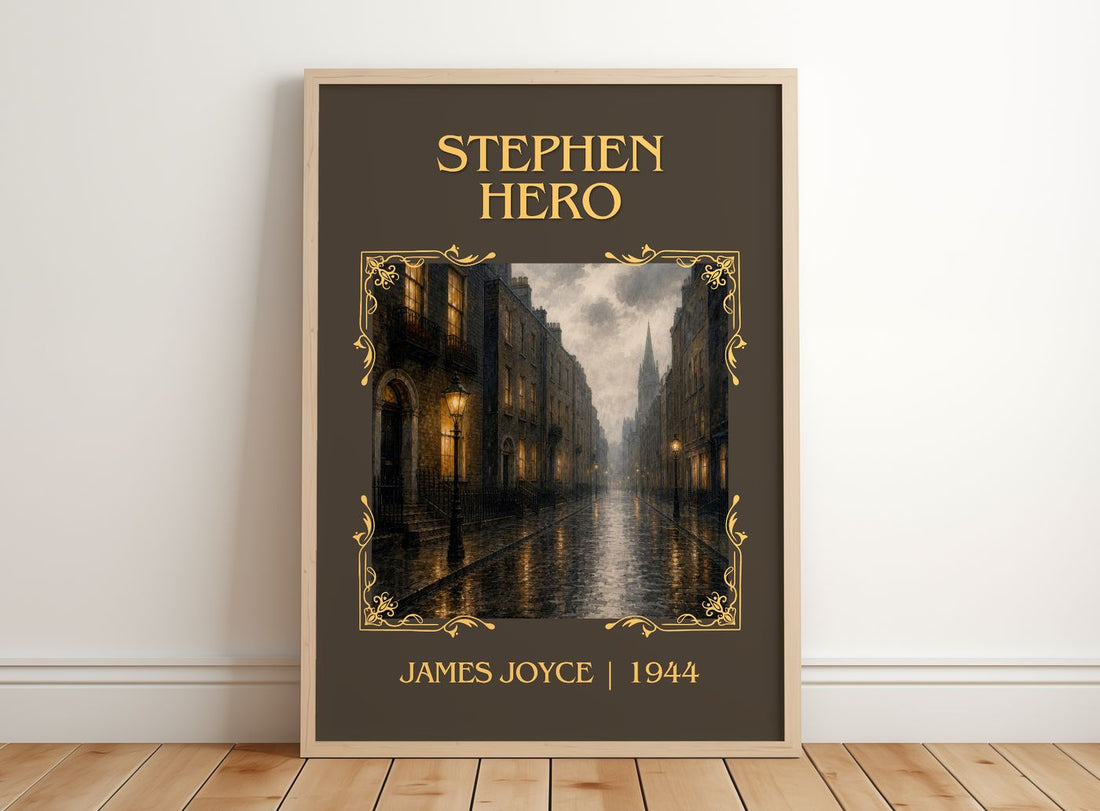 Stephen Hero Classic Book Art Print by James Joyce – framed print leaning on a wooden floor