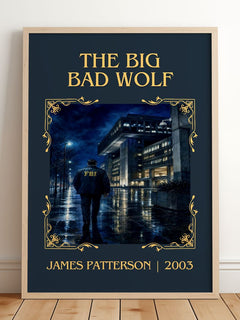 The Big Bad Wolf Classic Book Art Print by James Patterson – framed print leaning on a wooden floor
