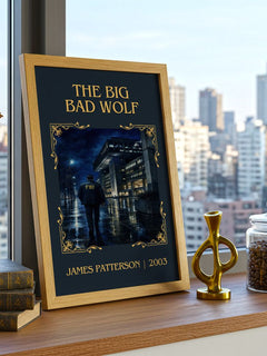 The Big Bad Wolf Classic Book Art Print by James Patterson – framed print on a city-view windowsill