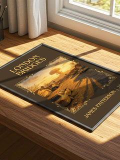 London Bridges Classic Book Art Print by James Patterson – print on a sunlit desk