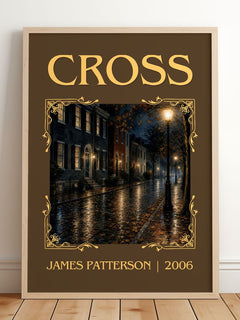Cross Classic Book Art Print by James Patterson – framed print leaning on a wooden floor