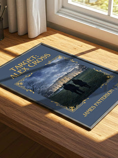 Target: Alex Cross Classic Book Art Print by James Patterson – print on a sunlit desk