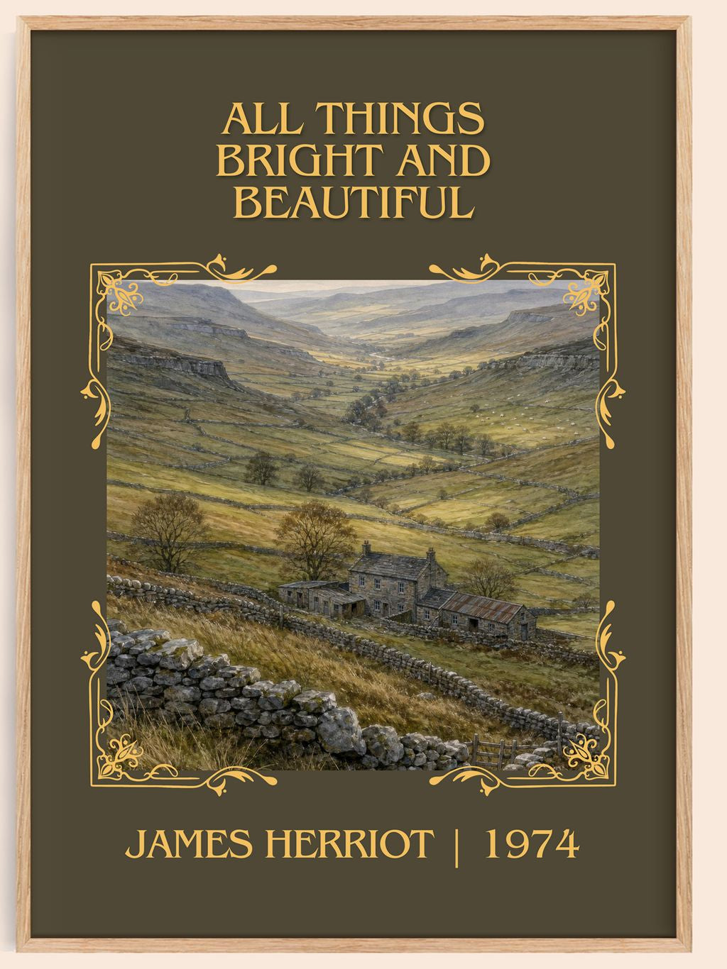 All Things Bright And Beautiful Classic Book Art Print by J. Herriot – book poster