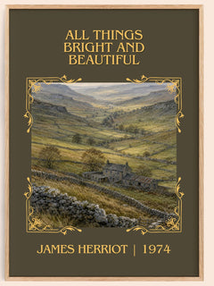 All Things Bright And Beautiful Classic Book Art Print by J. Herriot – book poster