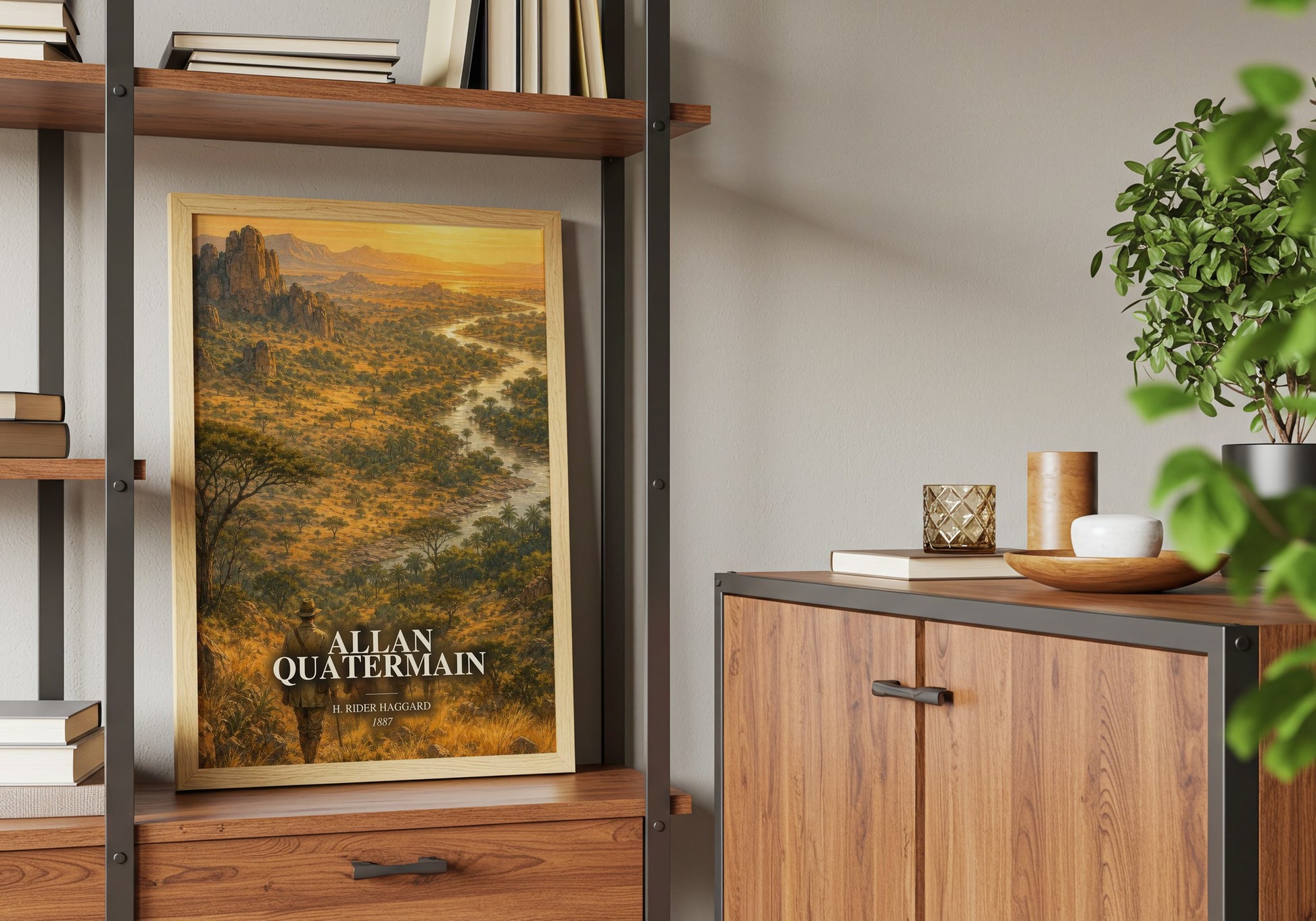 Allan Quatermain book watercolour illustration paper finish options – matte satin gloss