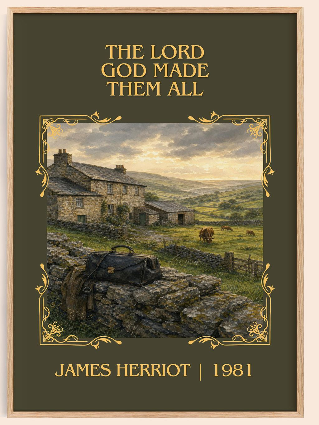 The Lord God Made Them All Classic Book Art Print by James Herriot – book poster