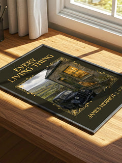 Every Living Thing Classic Book Art Print by James Herriot – print on a sunlit desk