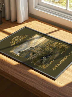 James Herriot's Dog Stories Classic Book Art Print by James Herriot – print on a sunlit desk