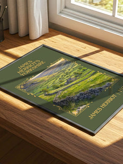 James Herriot's Yorkshire Classic Book Art Print by James Herriot – print on a sunlit desk