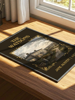 The Watsons Classic Book Art Print by Jane Austen – print on a sunlit desk