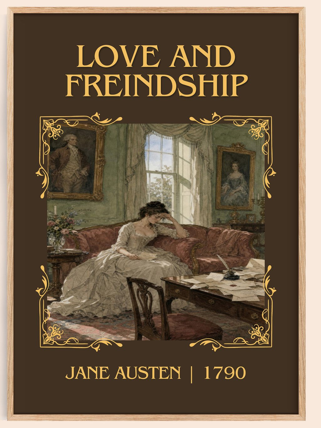 Love And Freindship Classic Book Art Print by Jane Austen – book poster