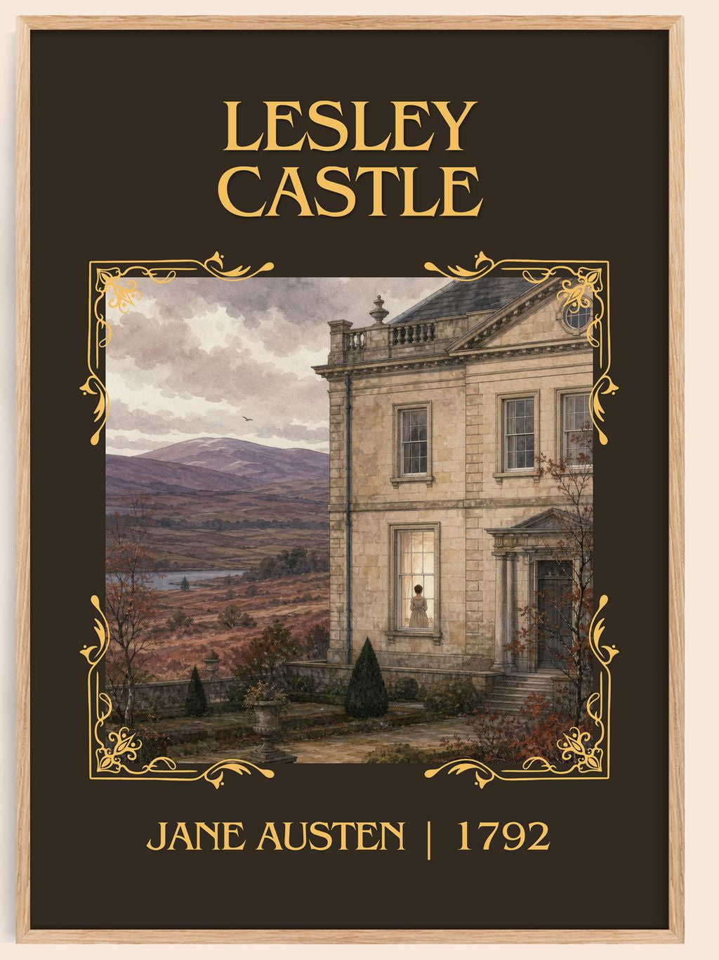 Lesley Castle Classic Book Art Print by Jane Austen – book poster