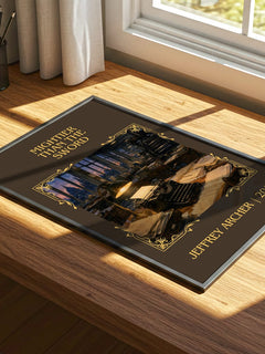 Mightier Than The Sword Classic Book Art Print by Jeffrey Archer – print on a sunlit desk