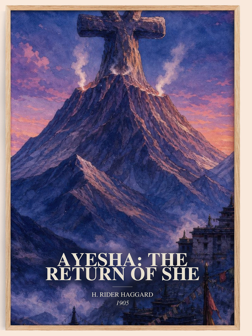 Ayesha: The Return Of She watercolour book poster by H. Rider Haggard – framed literary art print