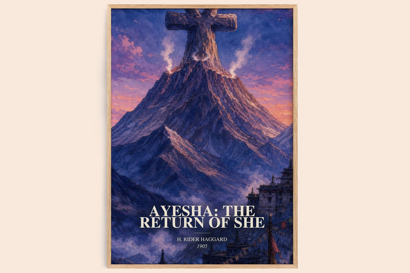 Ayesha: The Return Of She watercolour book poster by H. Rider Haggard – framed literary art print