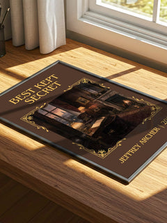 Best Kept Secret Classic Book Art Print by Jeffrey Archer – print on a sunlit desk