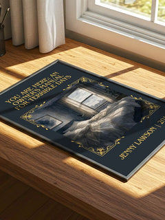 You Are Here: An Owner's Manual For Terrible Days Classic Book Art Print by Jenny Lawson – print on a sunlit desk