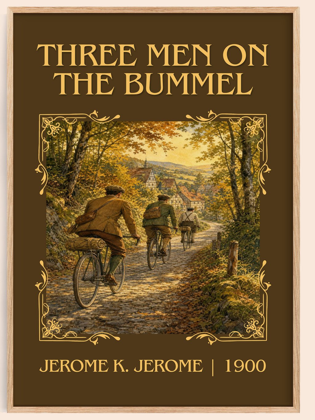 Three Men On The Bummel Classic Book Art Print by Jerome K. Jerome – book poster