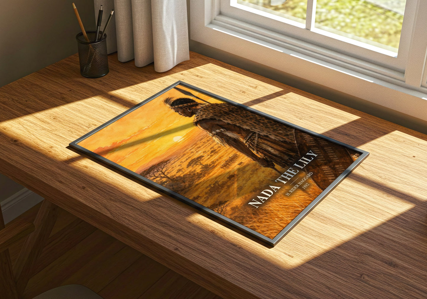 Nada The Lily watercolour book poster framed on wall – adventure wall art