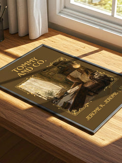 Tommy And Co. Classic Book Art Print by Jerome K. Jerome – print on a sunlit desk