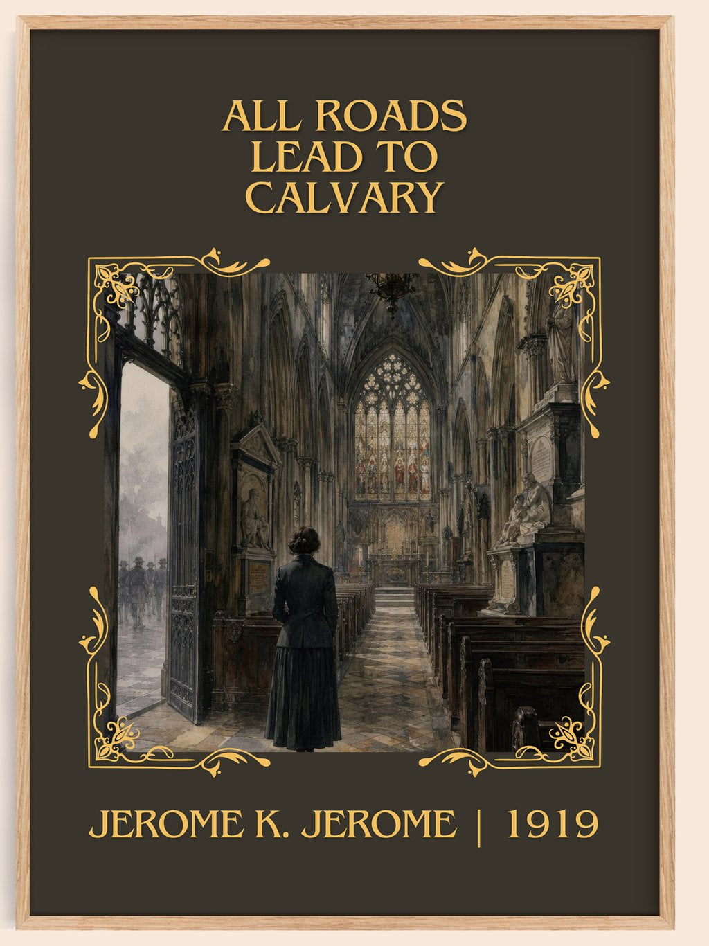 All Roads Lead To Calvary Classic Book Art Print by Jerome K. Jerome – book poster