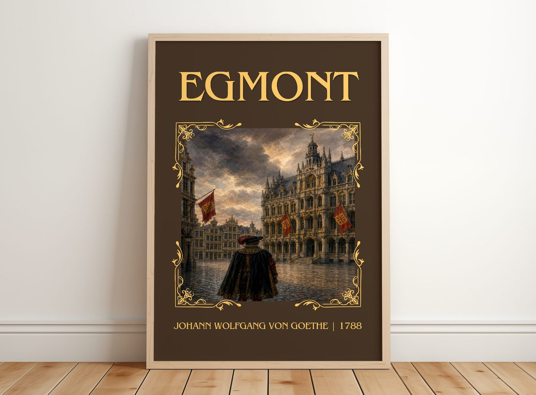 Egmont Classic Book Art Print by Johann Wolfgang Von Goethe – framed print leaning on a wooden floor